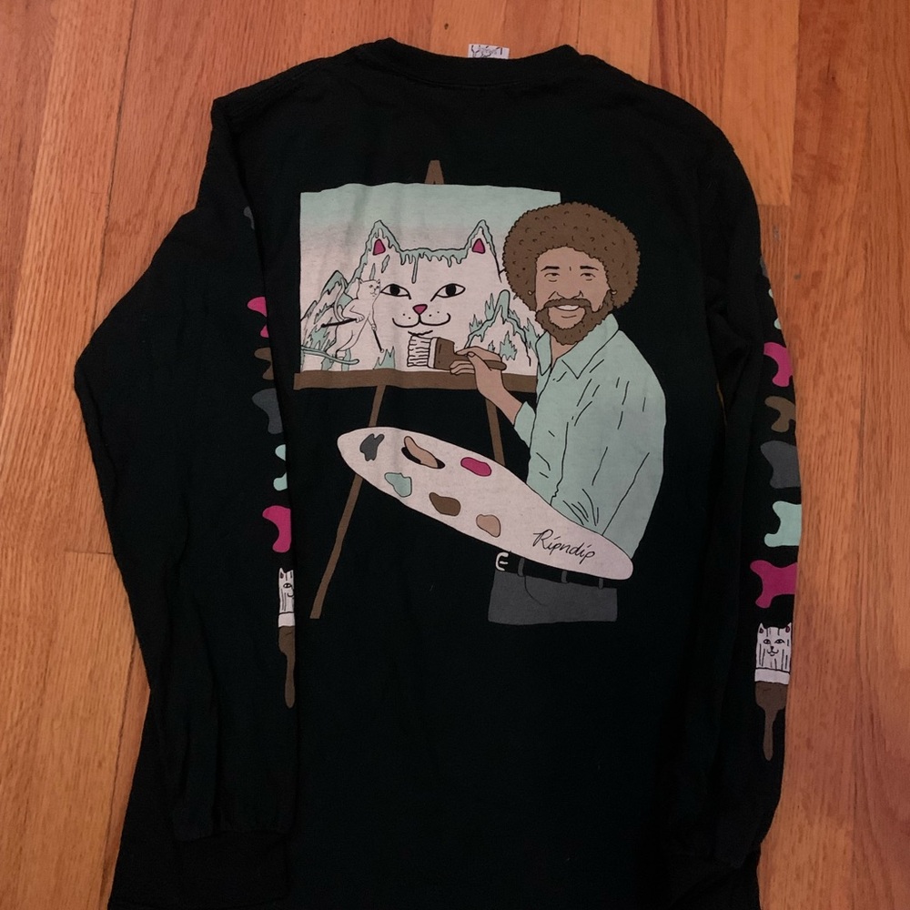 Ripndip Long Sleeve Graphic Ft Bob Ross